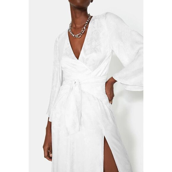 Galvan London silk Blend HAVANA BRIDAL WRAP DRESS EU40/US8 - Picture 4 of 12